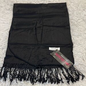 I LOVE JERUSALEM Black Scarf 28 inches WIDE 6 FOOT LONG. 💯 CASHMERE NWT